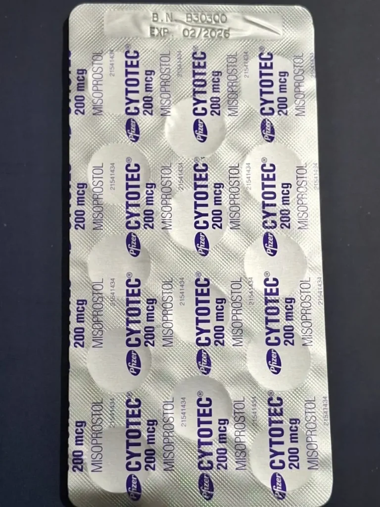 شكل وجه شريط حبوب سايتوتك الاصلي فايزر 200 مع طباعة واضحة وأطراف متناسقة